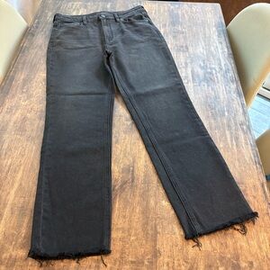 SANCTUARY DENIM Los Angeles Black Good Vibes High Waist Straight Jeans! Raw hems
